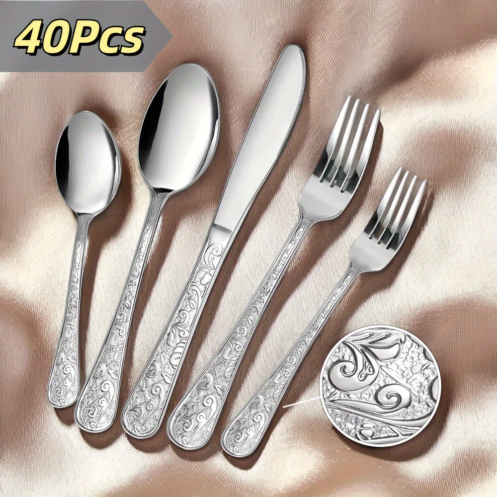 Hammered Mirror Flatware 30/40pc