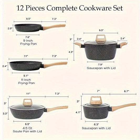 White Granite Cookware 12pc