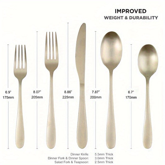 Gold Stainless Flatware 20pc