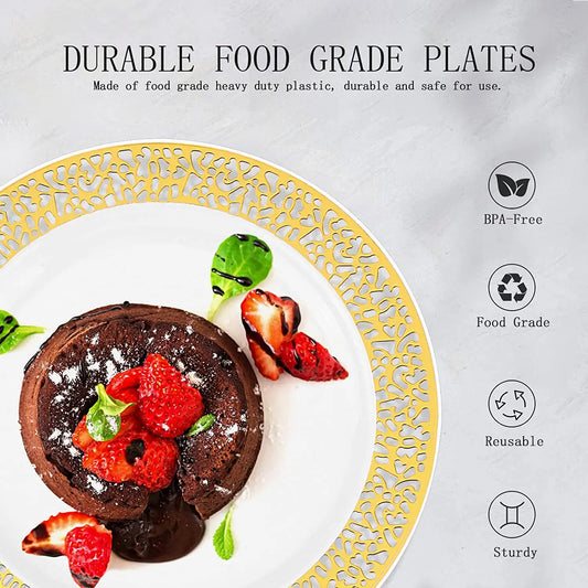 Gold Rim Plastic Plates