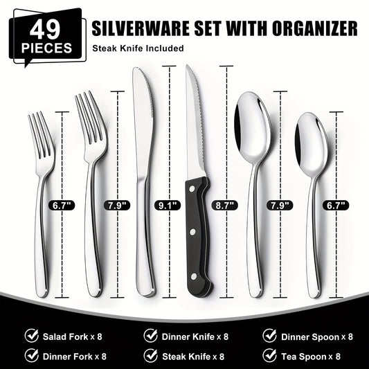 Stainless Flatware Box 49pc