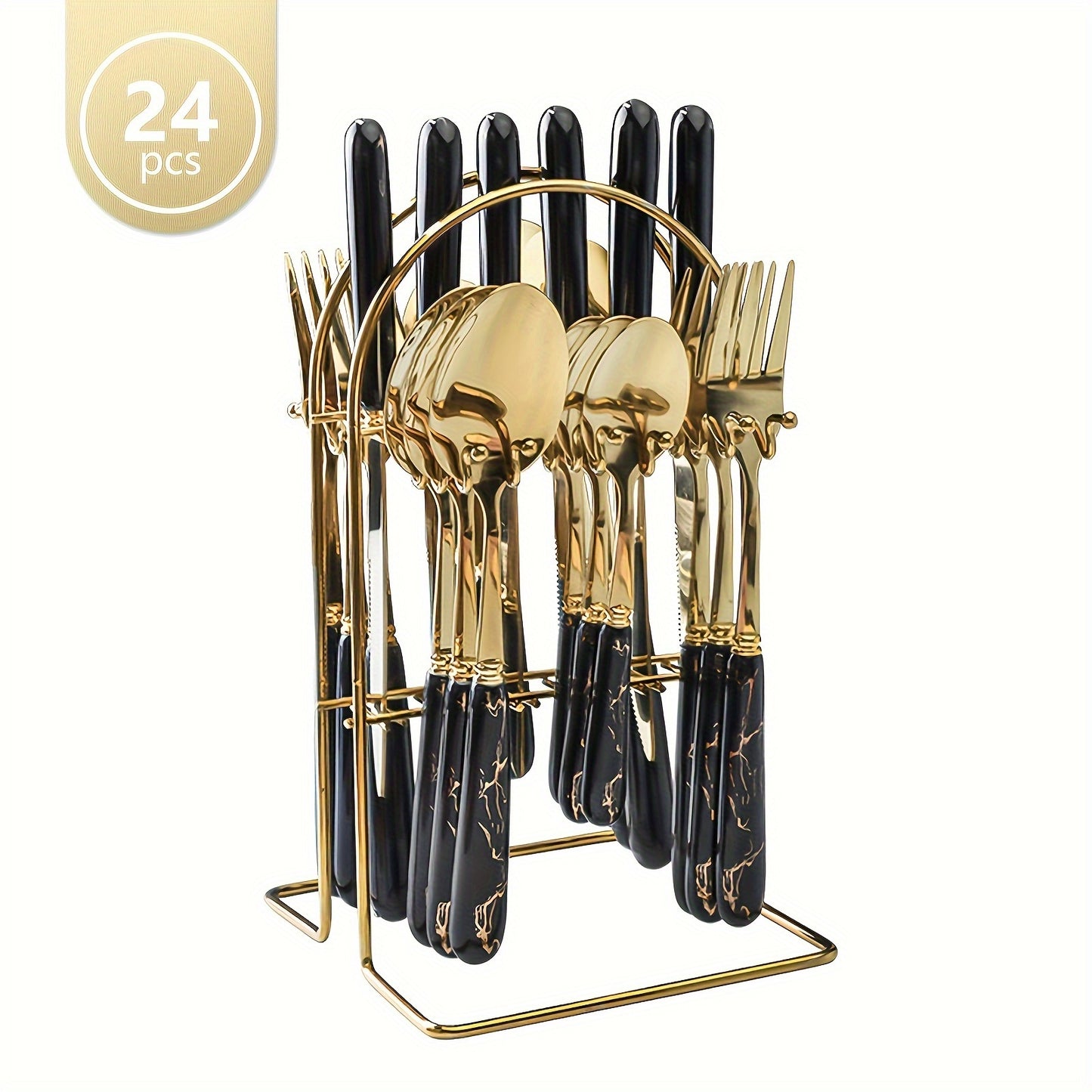 Pink Marble Handle Flatware