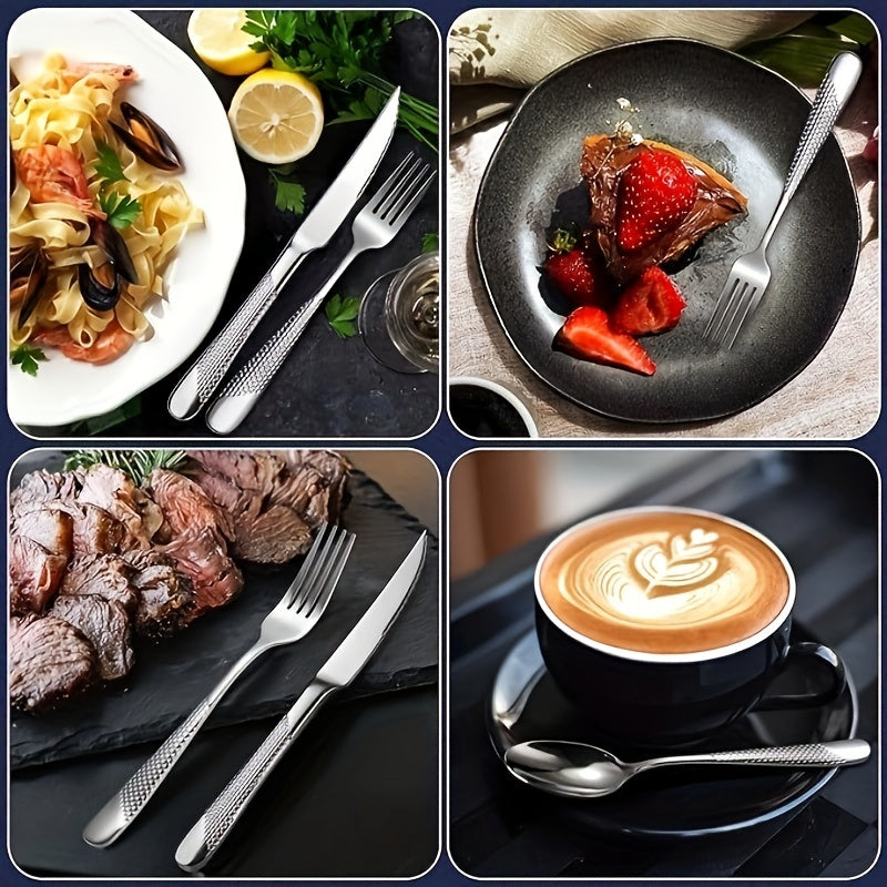 Hammered Mirror Flatware 30/40pc