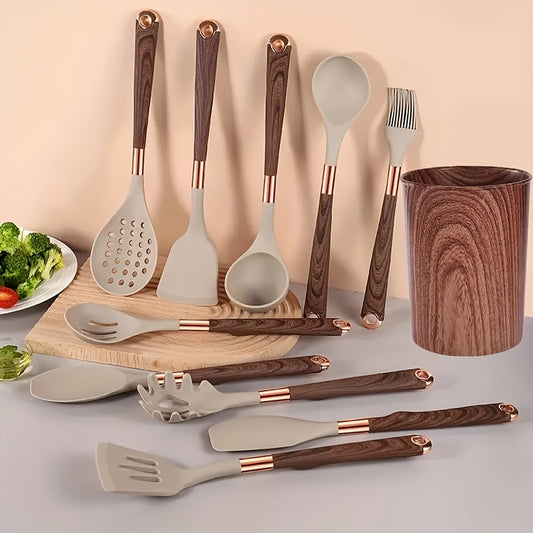 Wood Grain Utensil Set 10pc