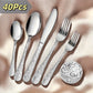 Hammered Mirror Flatware 30/40pc