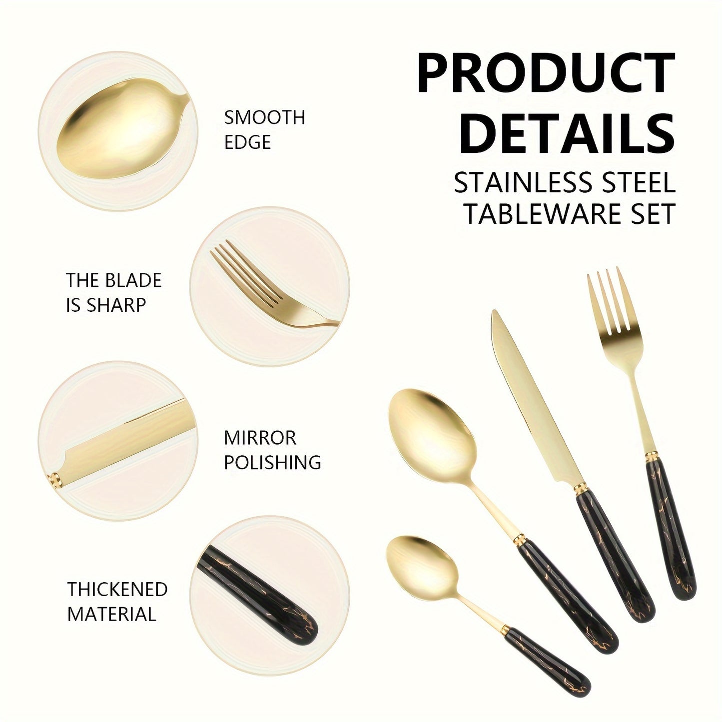 Pink Marble Handle Flatware