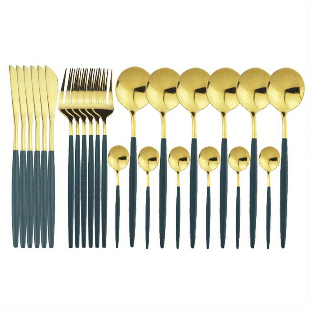 Gold Stainless Flatware 24pc