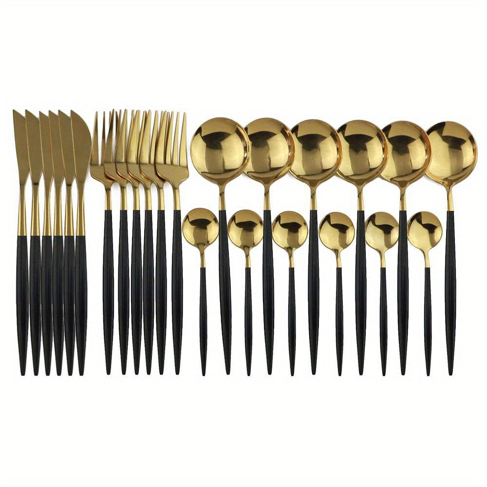 Gold Stainless Flatware 24pc