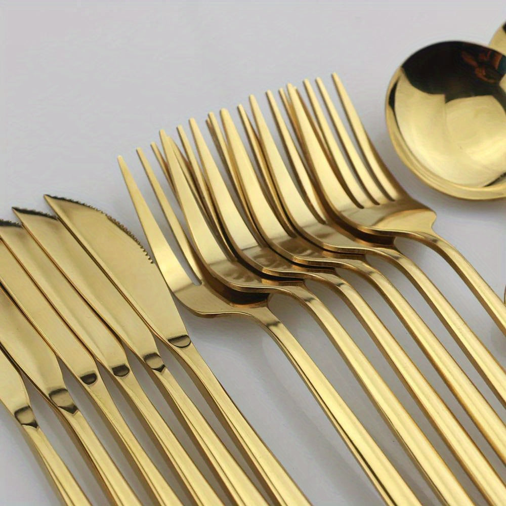 Gold Stainless Flatware 24pc
