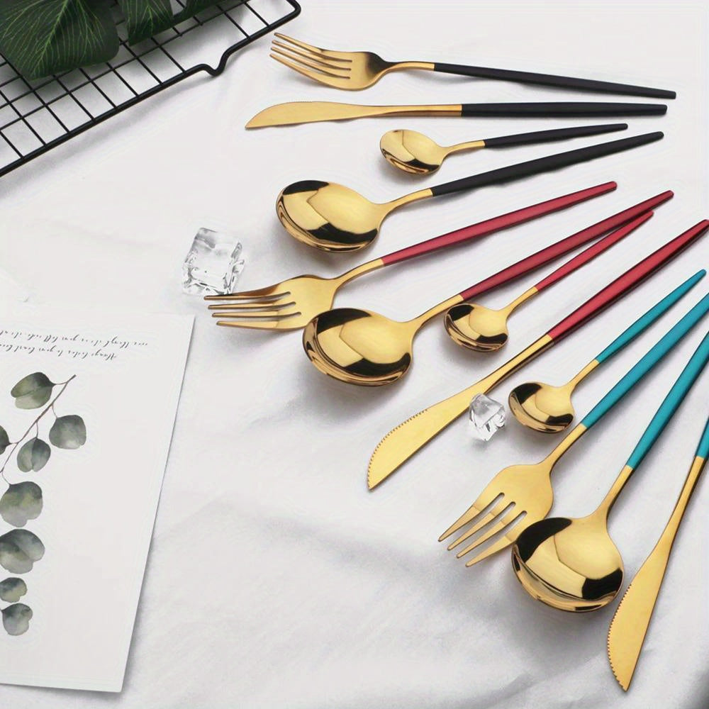 Gold Stainless Flatware 24pc