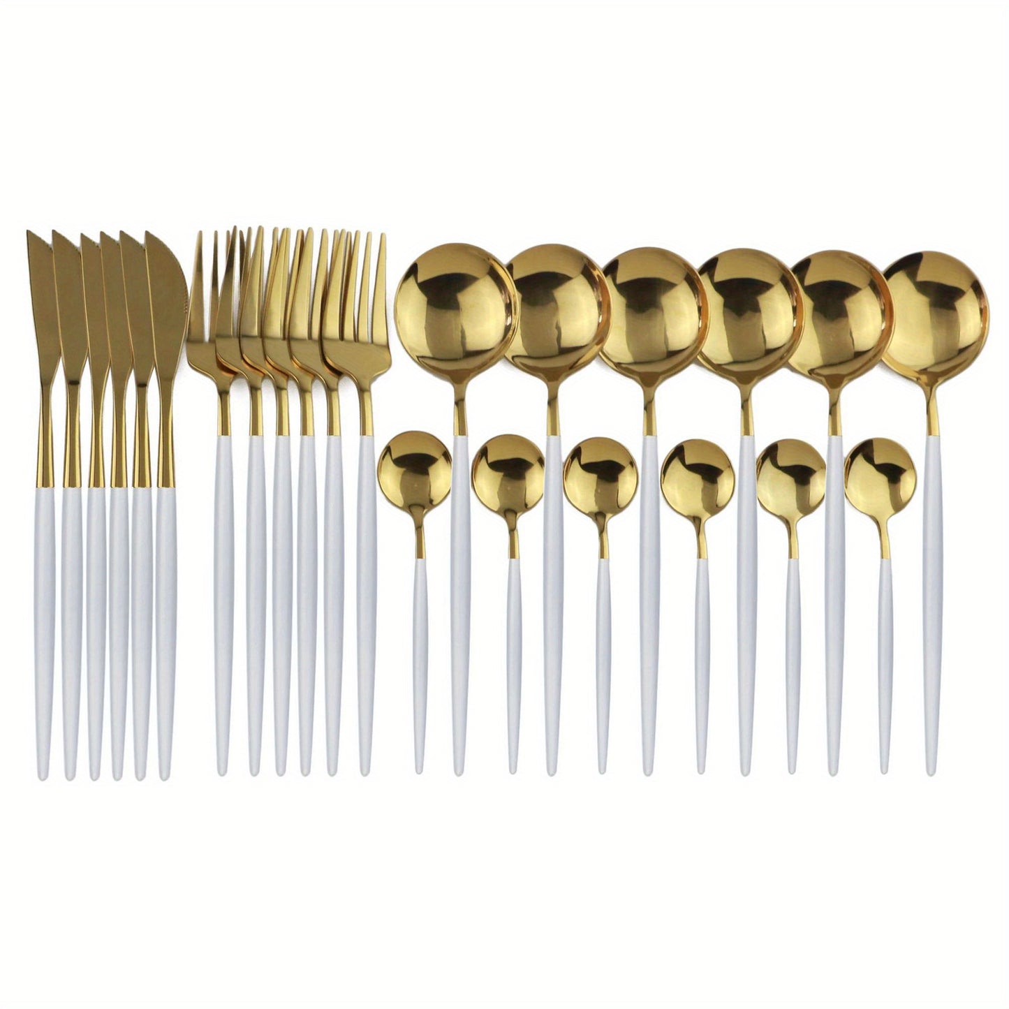 Gold Stainless Flatware 24pc