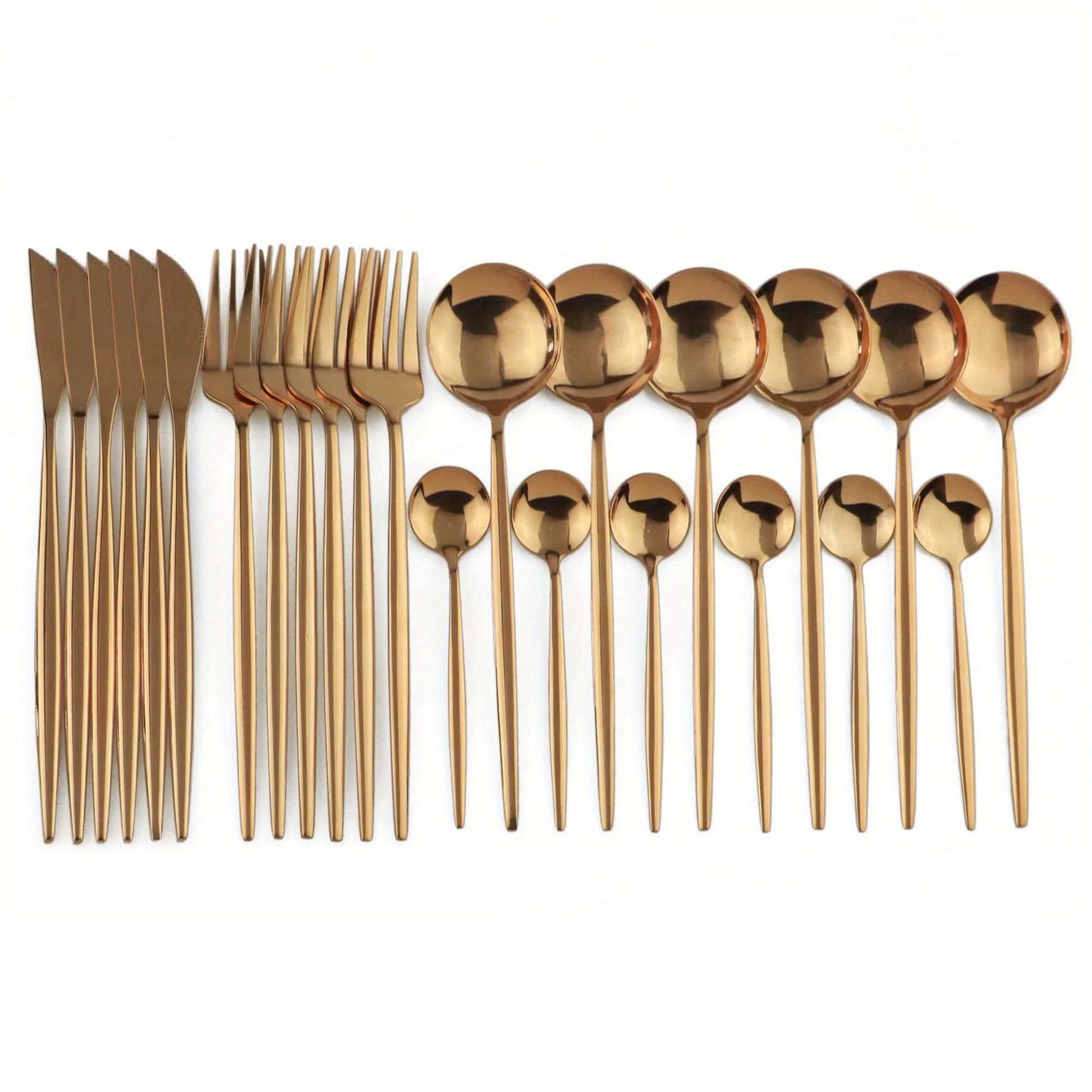 Gold Stainless Flatware 24pc