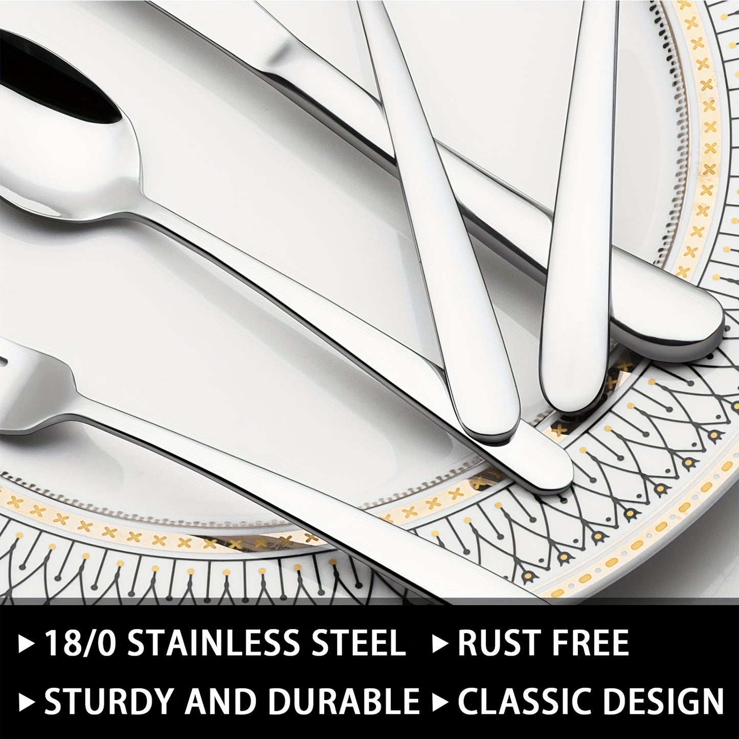 Stainless Flatware Box 49pc