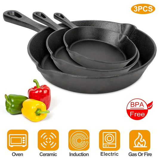 Cast Iron Skillet Set 3pc