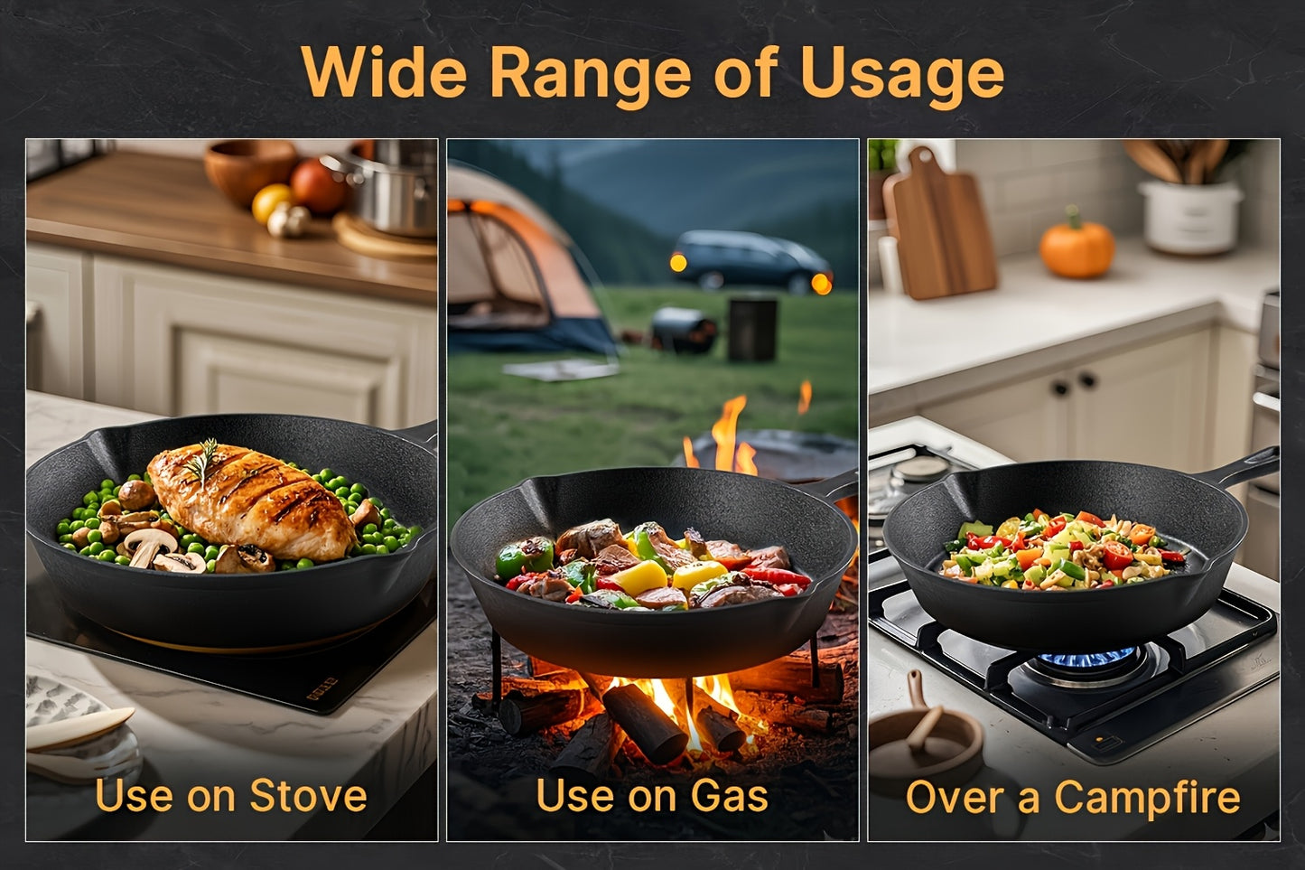 Cast Iron Fry Pan Set