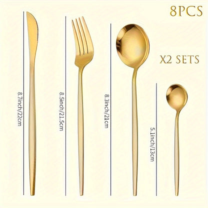 Gold Flatware Duo 8pc