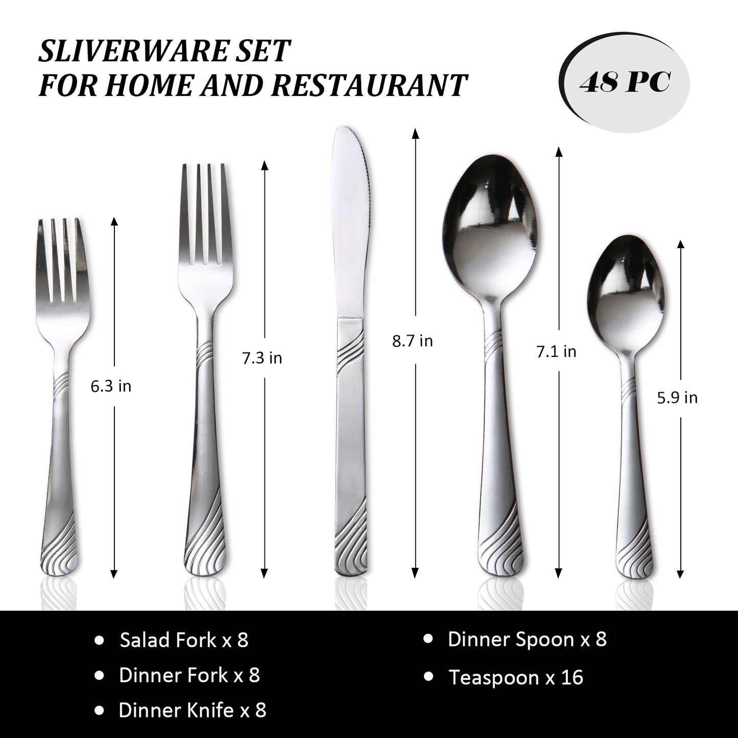 Christmas Stainless Flatware 48pc