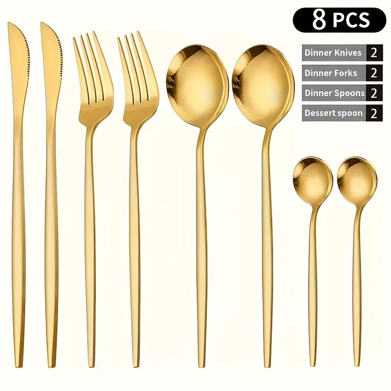 Gold Flatware Duo 8pc