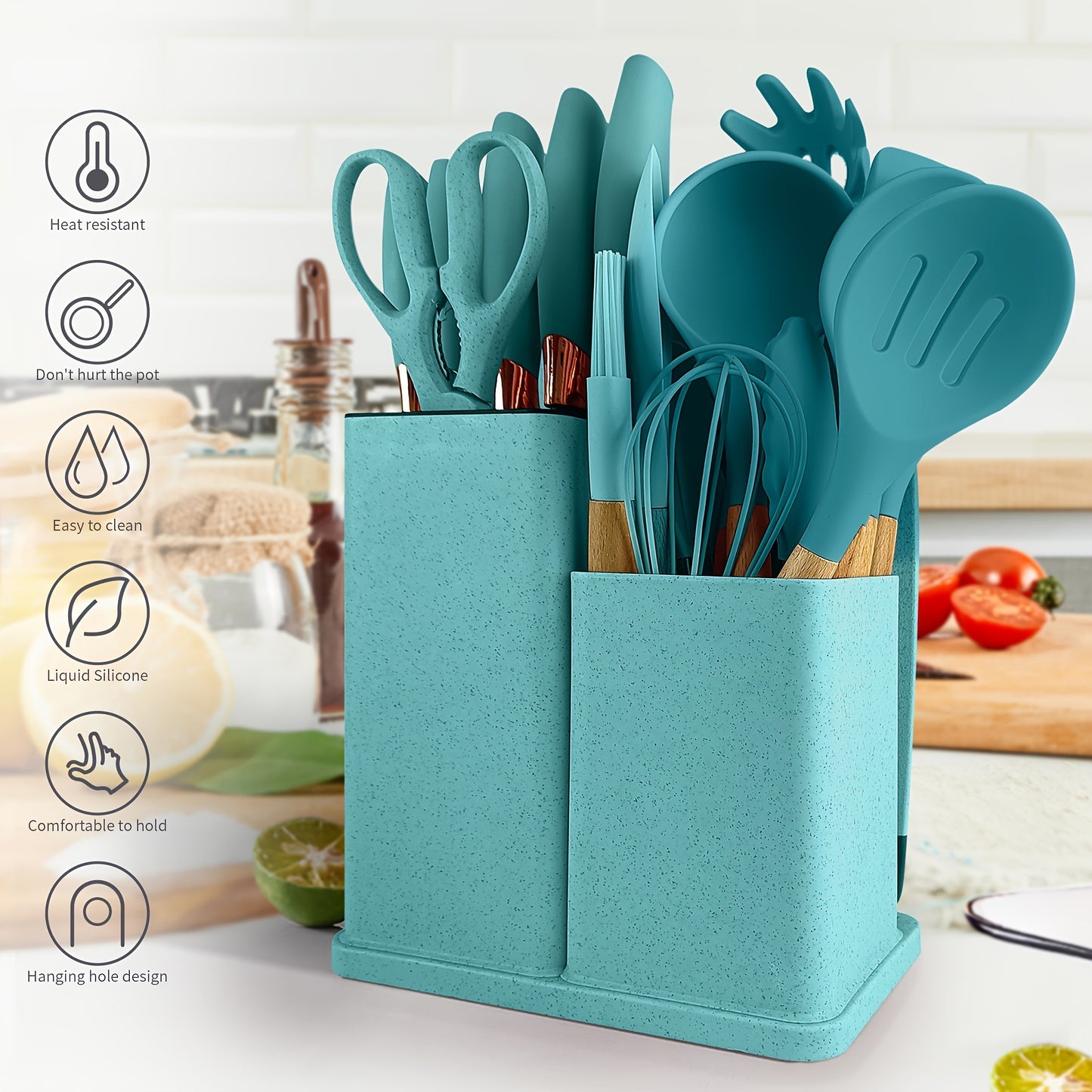 Silicone Utensil Set 10pc Heat