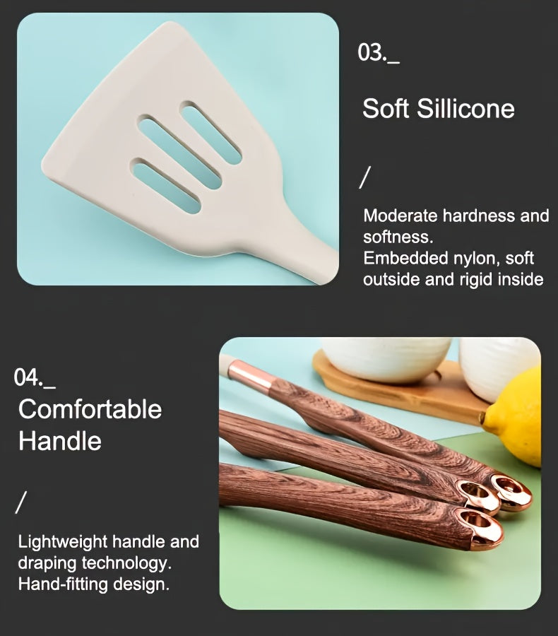 Wood Grain Utensil Set 10pc