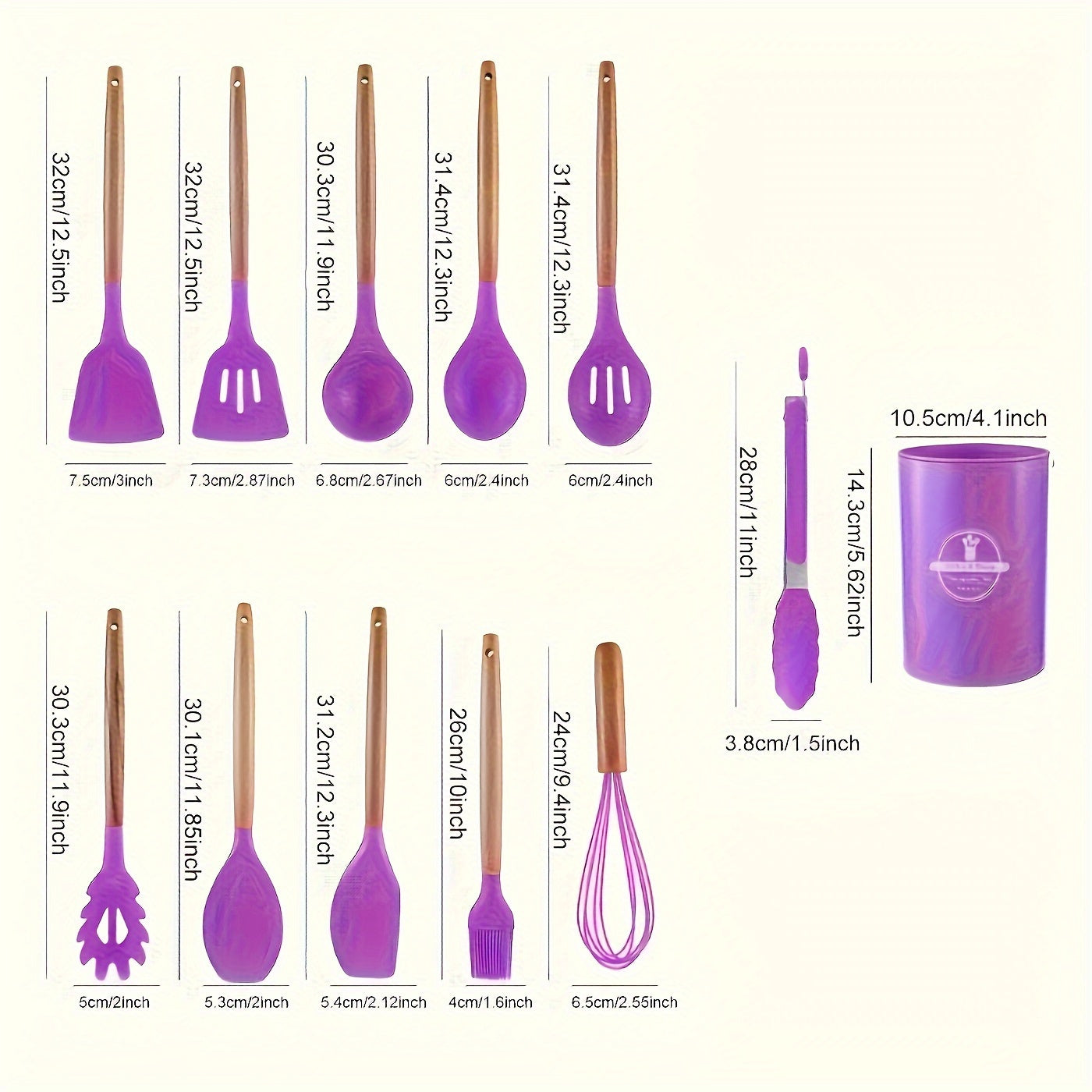 Silicone Utensils Knife Board 19pc