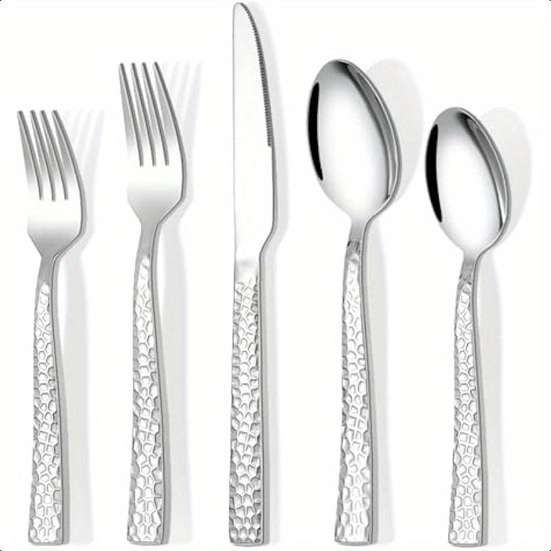 Hammered Stainless Flatware 20pc