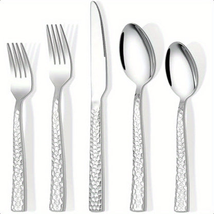 Hammered Stainless Flatware 20pc