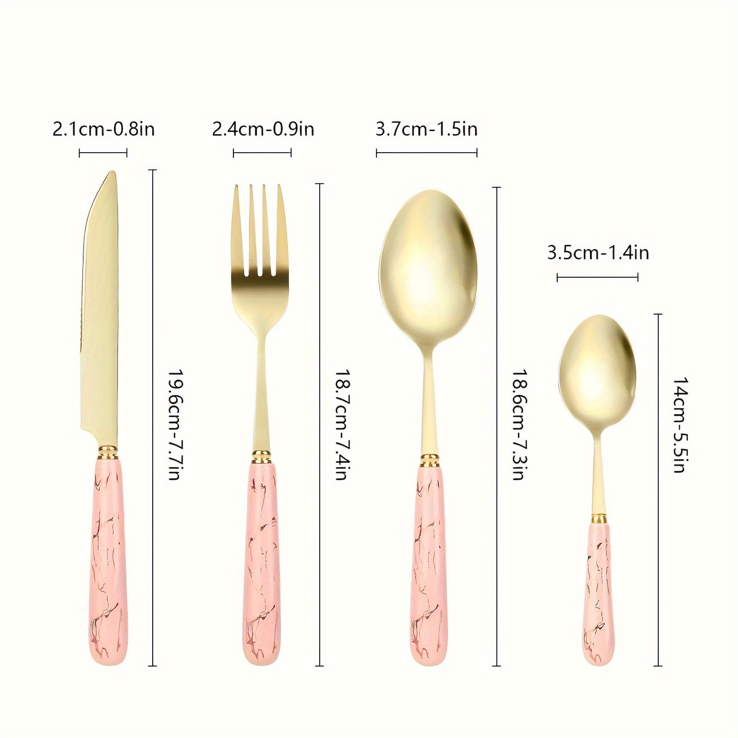 Pink Marble Handle Flatware