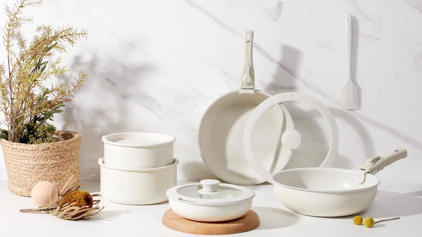 White Granite Cookware 12pc Set