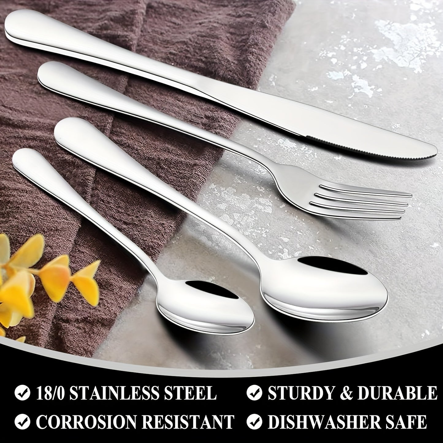Black Gold Flatware 60pc