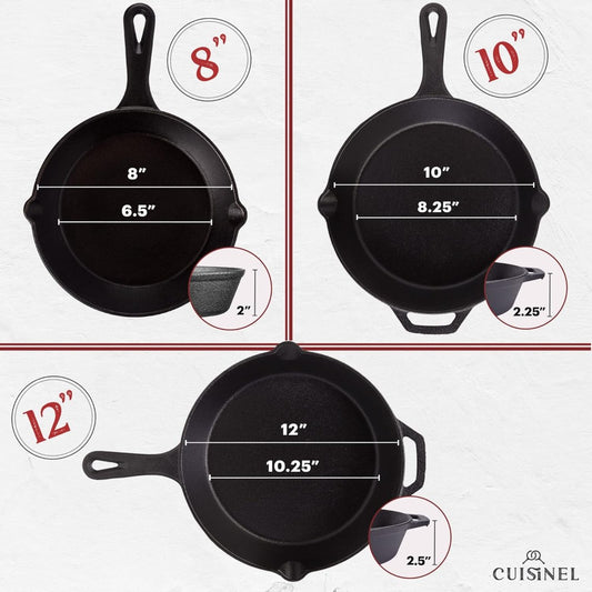 Pre-Seasoned Skillets 3pc