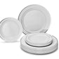 Silver Rim Plastic Plates
