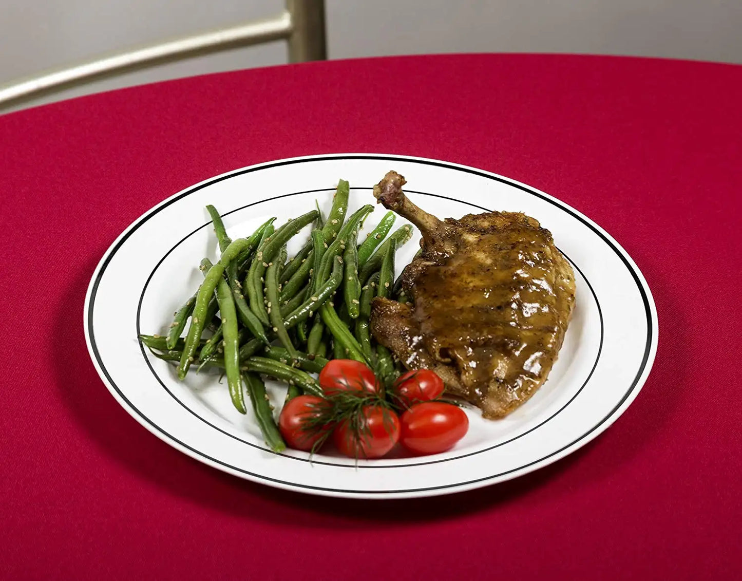 Silver Rim Plastic Plates