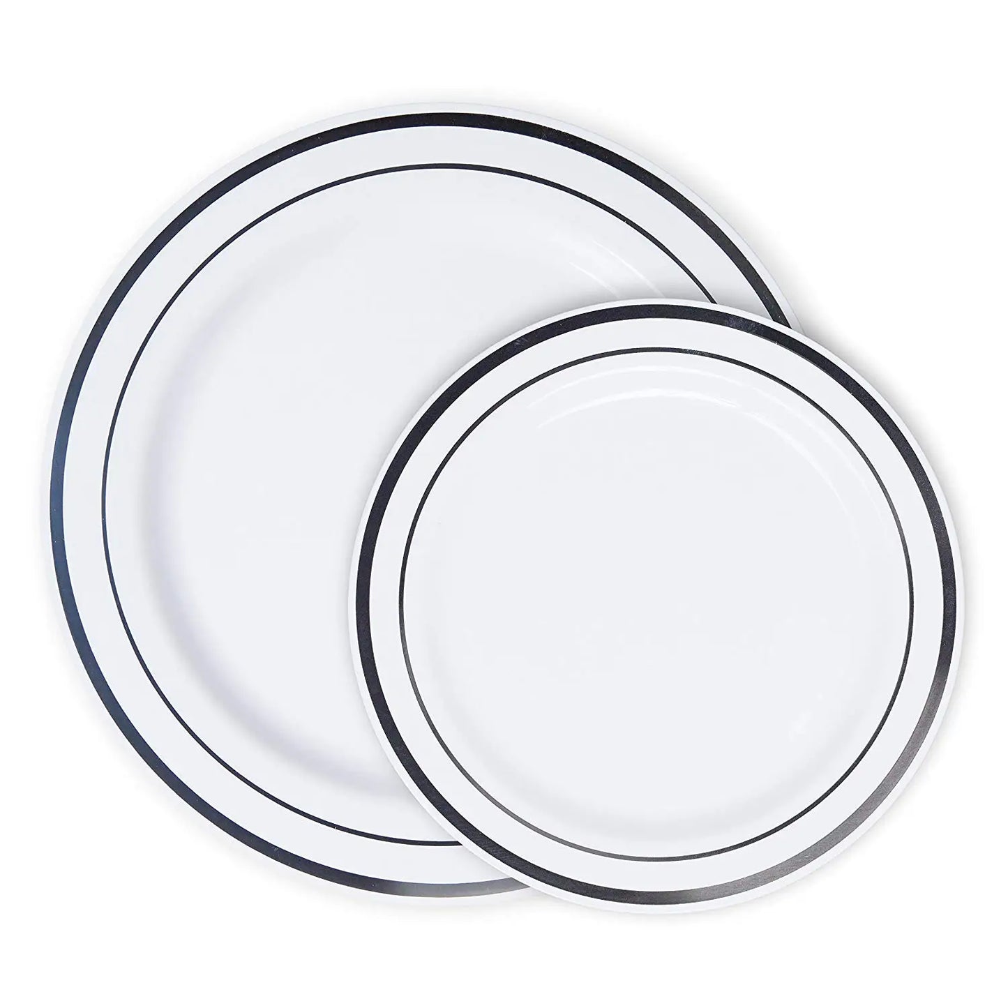 Silver Rim Plastic Plates