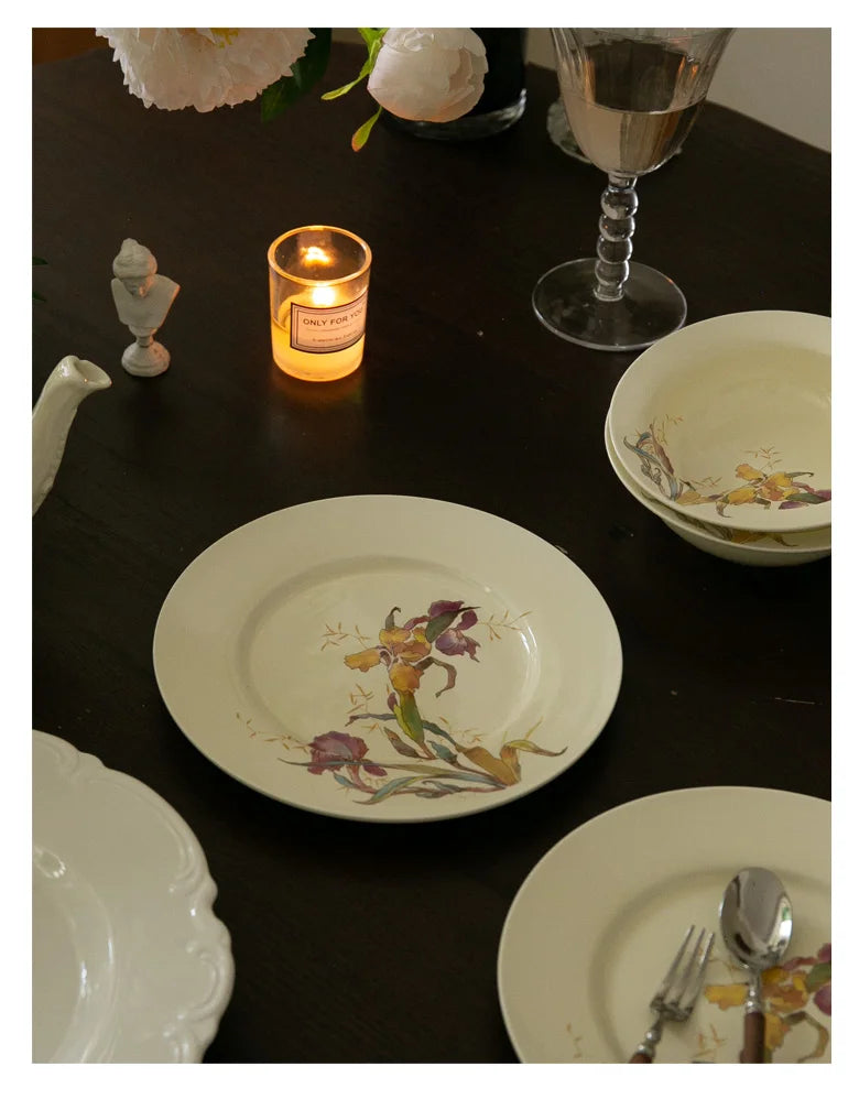 French Iris Dinner Set