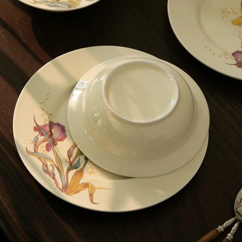 French Iris Dinner Set