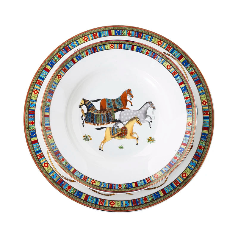Mongolian Horse Ceramic Plate