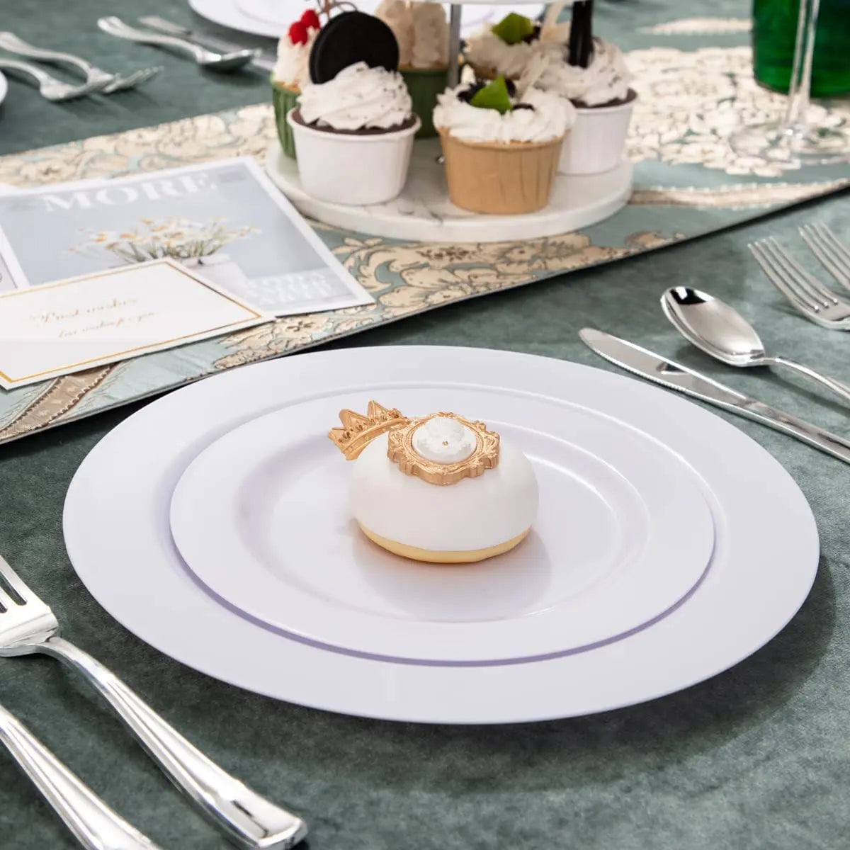 Silver Rim Plastic Plates