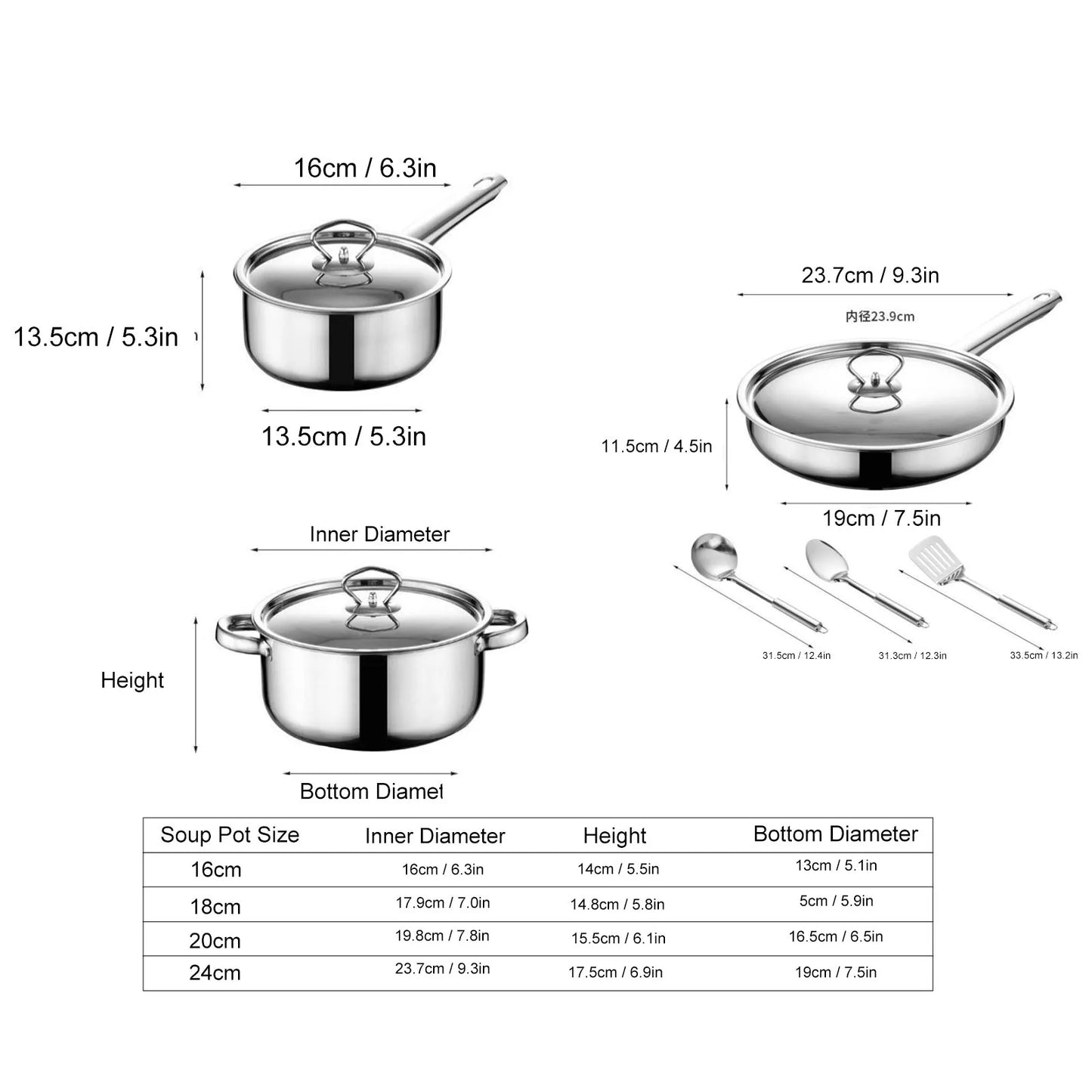 Stainless Cookware Set Multi