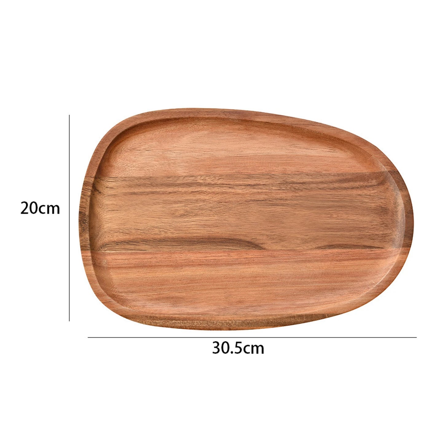 Irregular Oval Wood Tray
