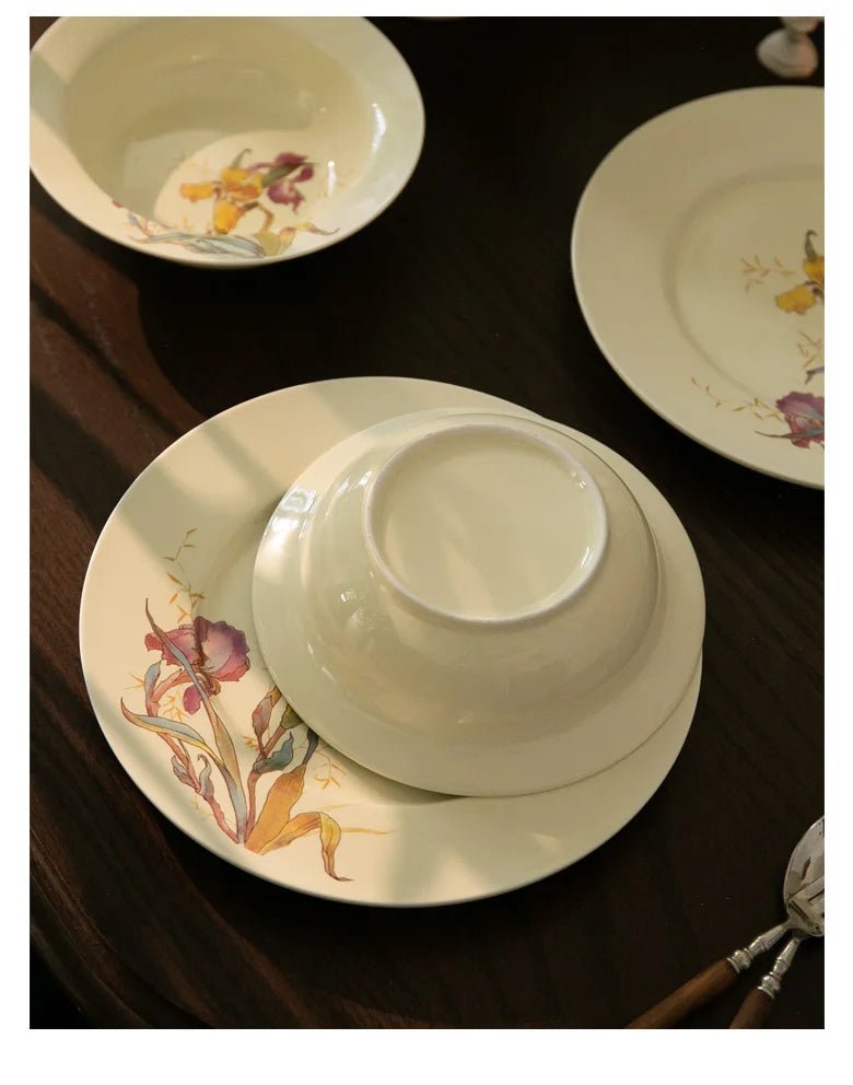 French Iris Dinner Set