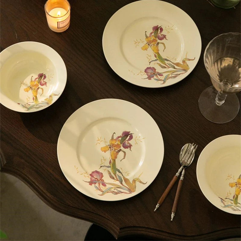 French Iris Dinner Set