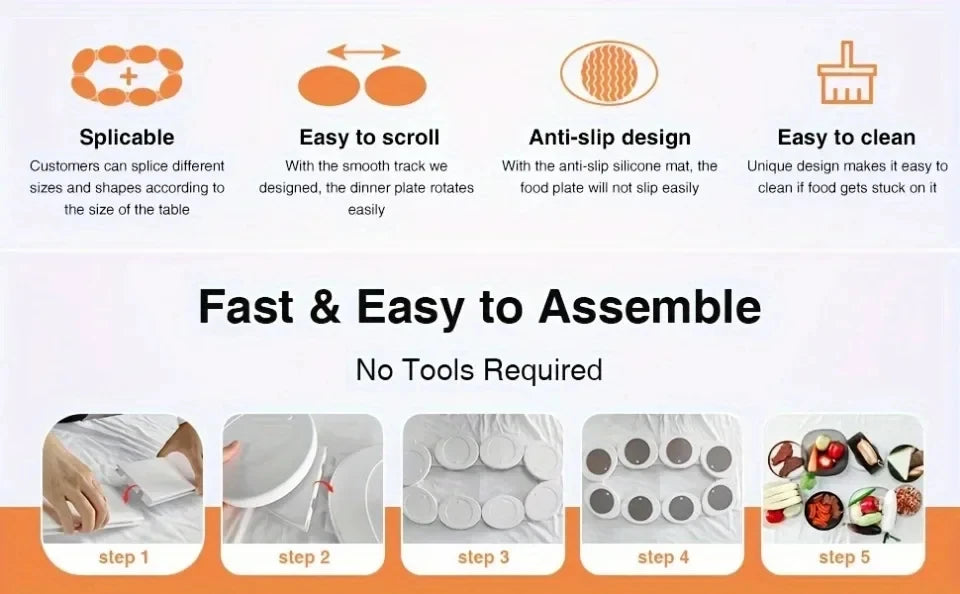 Foldable Rotating Snack Tray