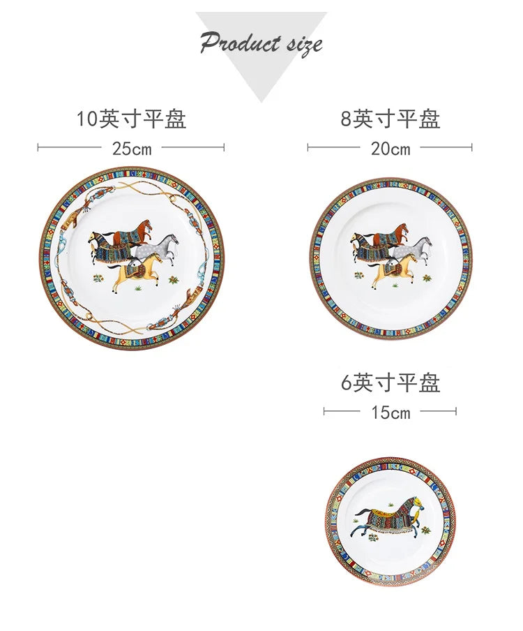 Mongolian Horse Ceramic Plate