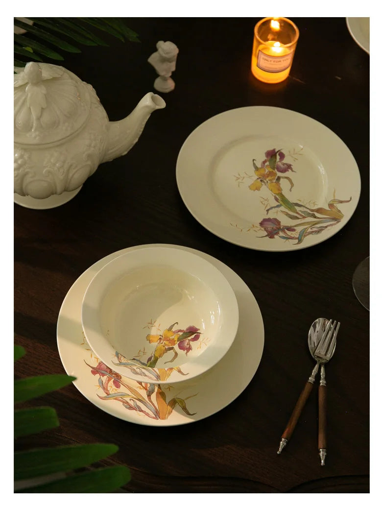 French Iris Dinner Set