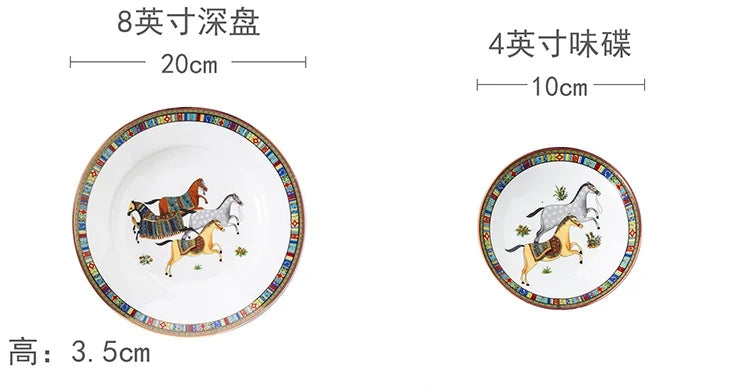 Mongolian Horse Ceramic Plate