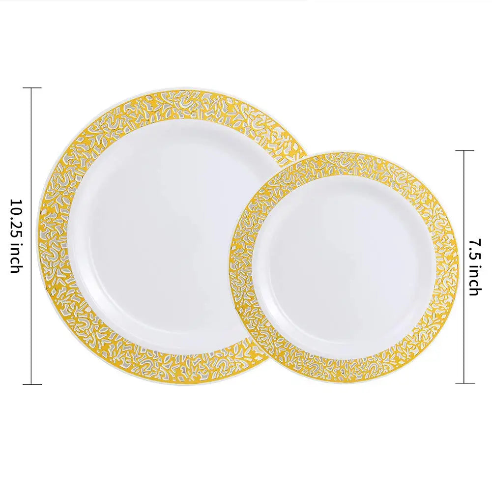 Gold Rim Plastic Plates
