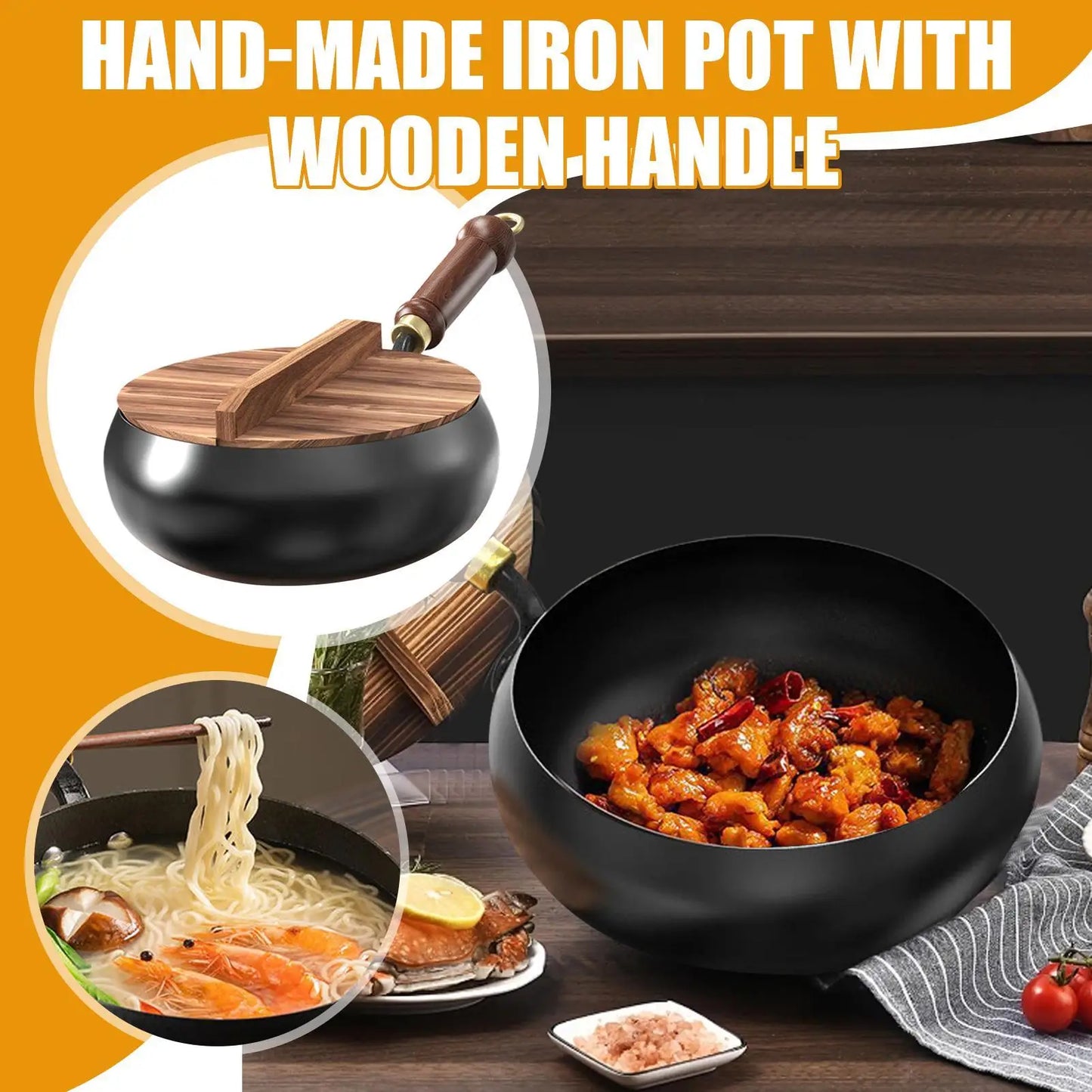 Handmade Iron Wok Pot
