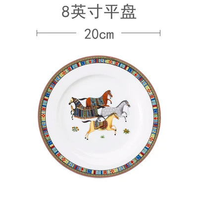 Mongolian Horse Ceramic Plate