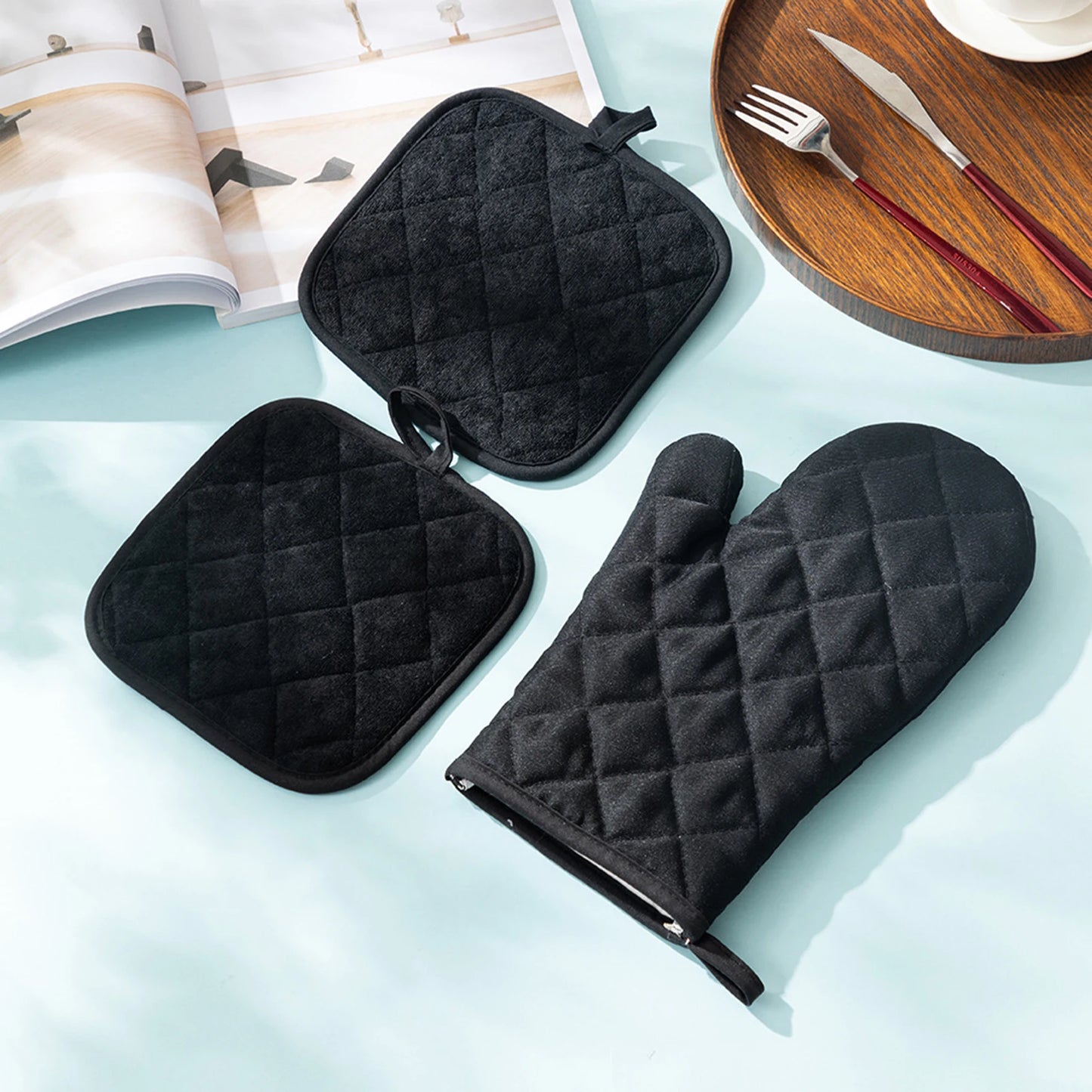 Linen Oven Baking Gloves